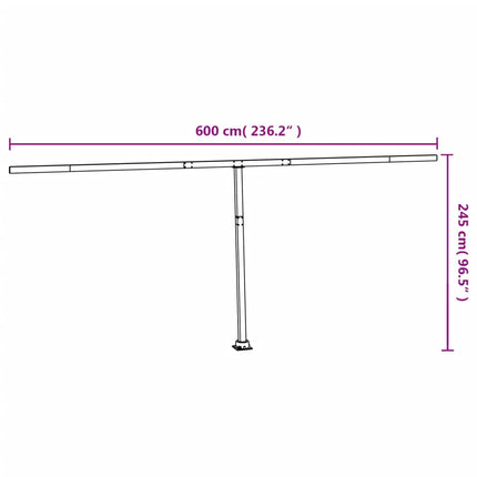 Set Pali per Tenda da Sole Bianco 600x245 cm Ferro