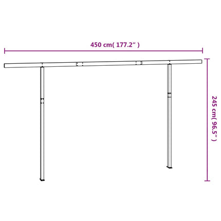 Set Pali per Tenda da Sole Bianco 450x245 cm Ferro