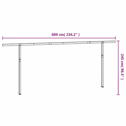 Set Pali per Tenda da Sole Bianco 600x245 cm Ferro