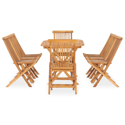 Set da Pranzo da Giardino 9 pz Pieghevole in Massello di Teak