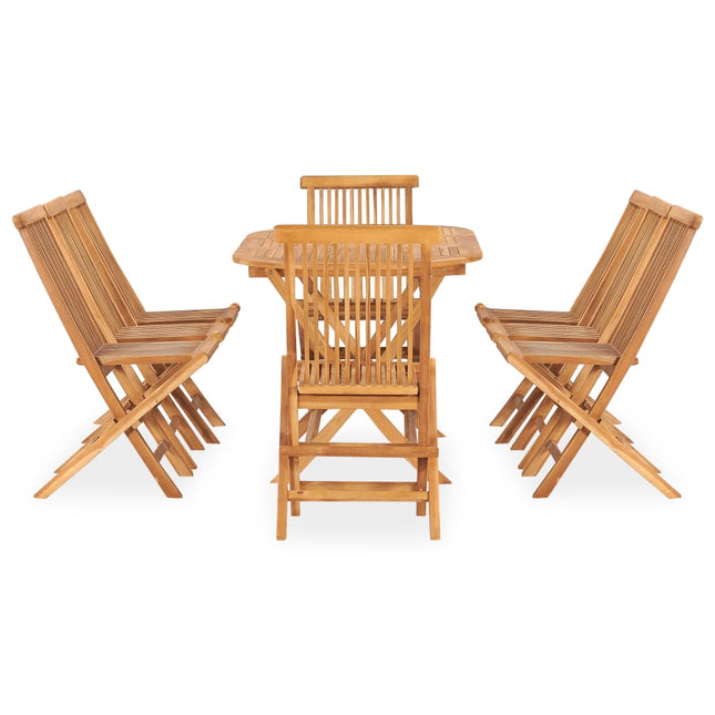 Set da Pranzo da Giardino 9 pz Pieghevole in Massello di Teak