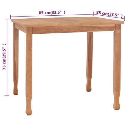 Set da Pranzo da Giardino 3 pz in Legno Massello di Teak