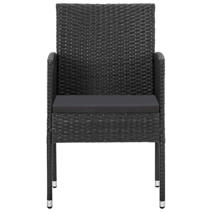 Set da Pranzo da Giardino 3 pz in Polyrattan Nero