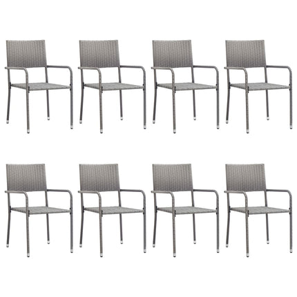 Set Mobili da Pranzo Giardino 9 pz Polyrattan Antracite Grigio