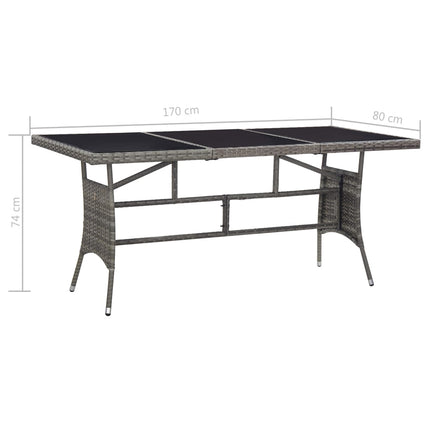 Set Mobili da Pranzo Giardino 9 pz Polyrattan Antracite Grigio