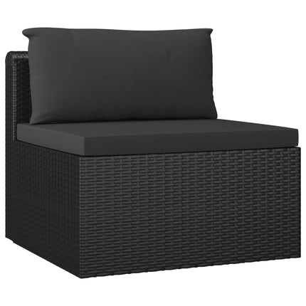 Set Divani da Giardino 10 pz con Cuscini in Polyrattan Nero