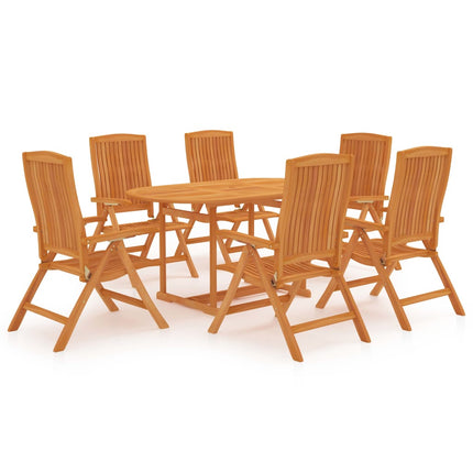 Set da Pranzo da Giardino 7 pz in Legno Massello di Teak