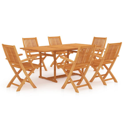 Set da Pranzo da Giardino 7 pz in Legno Massello di Teak