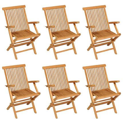 Set da Pranzo da Giardino 7 pz in Legno Massello di Teak