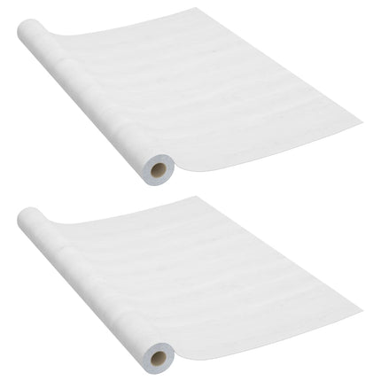 Pellicole Autoadesive per Mobili 2 pz Legno Bianco 500x90cm PVC