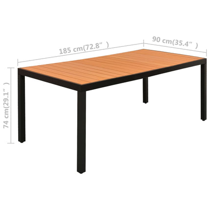 Set da Pranzo da Giardino 9 pz Nero e Marrone