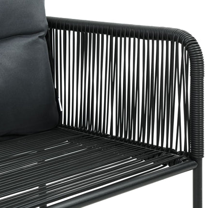 Set da Pranzo da Giardino 3 pz in Rattan PVC Nero