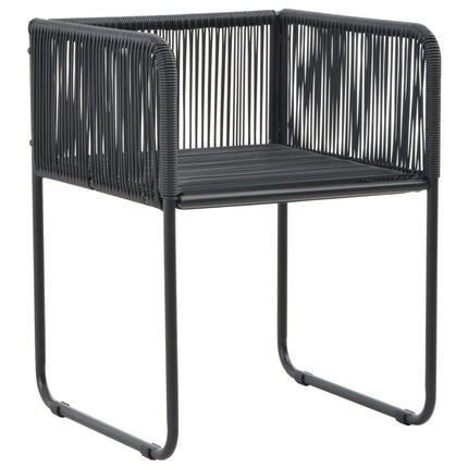 Set da Pranzo da Giardino 7 pz in Rattan PVC Nero