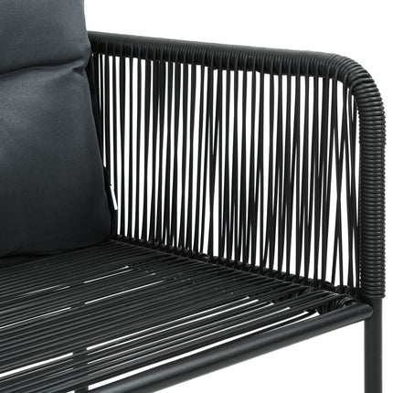 Set da Pranzo da Giardino 7 pz in Rattan PVC Nero