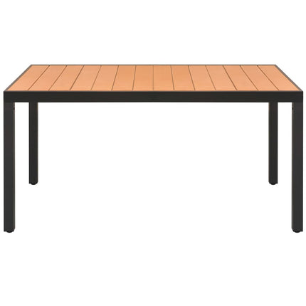 Set da Pranzo da Giardino 7 pz in Rattan PVC Nero e Marrone