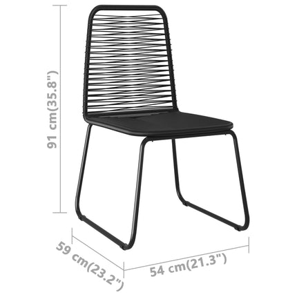 Set da Pranzo da Giardino 7 pz in Rattan PVC Nero e Marrone