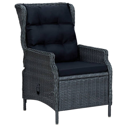 Set Divani da Giardino 3 pz con Cuscini Polyrattan Grigio Scuro
