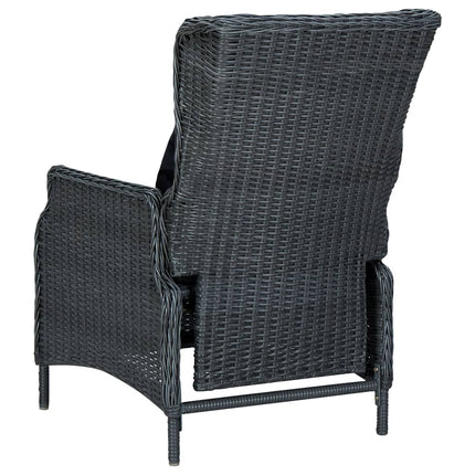 Set Divani da Giardino 3 pz con Cuscini Polyrattan Grigio Scuro
