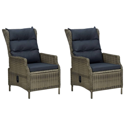 Set Divani da Giardino 3 pz con Cuscini in Polyrattan Marrone