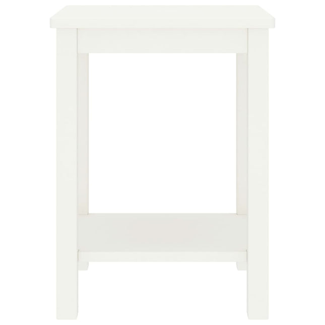 Comodino Bianco 35x30x47 cm in Legno Massello di Pino