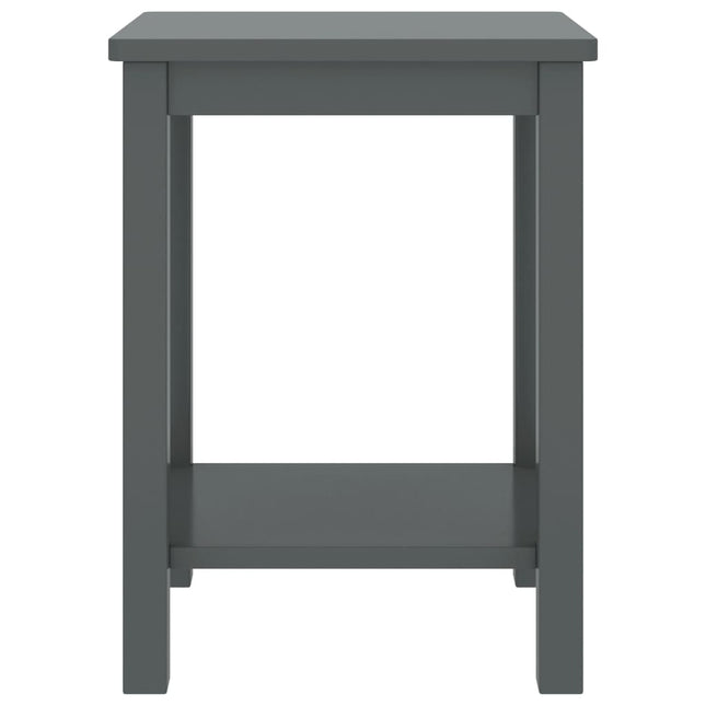 Comodino Grigio Scuro 35x30x47 cm in Legno Massello di Pino