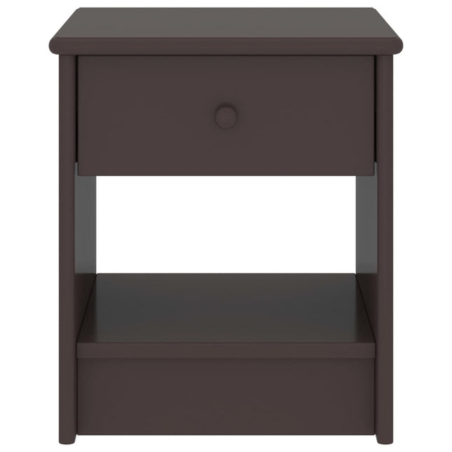 Comodino Marrone Scuro 35x30x40 cm in Legno Massello di Pino