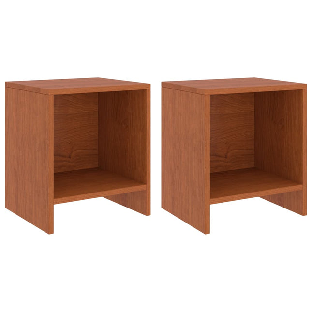 Comodini 2 pz Ambrati 35x30x40 cm in Legno Massello di Pino