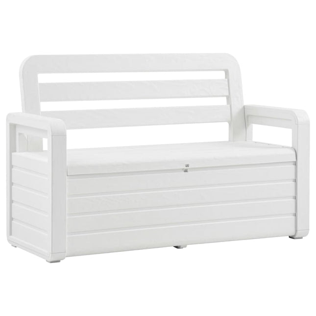 Cassapanca da Giardino 132,5 cm in Plastica Bianca