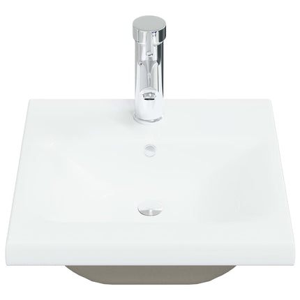 Lavabo da Incasso con Rubinetto 42x39x18 cm in Ceramica Bianco