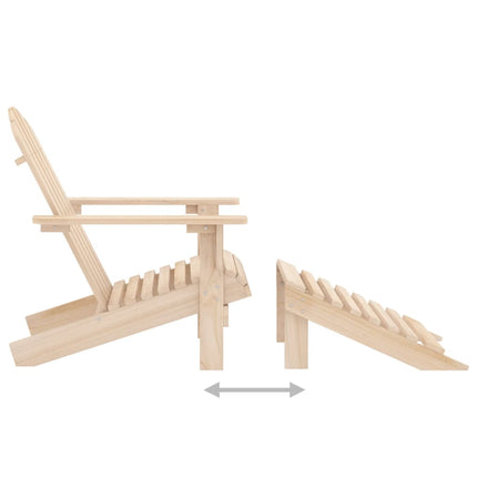 Sedia Giardino Adirondack con Ottomana Massello di Abete