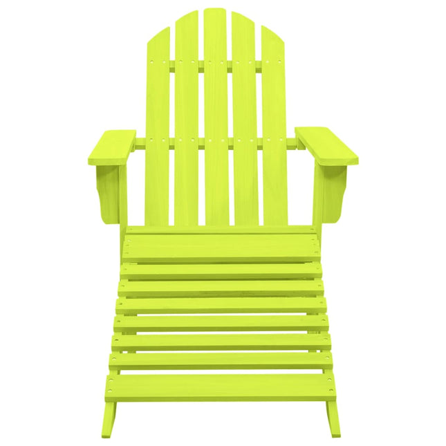 Sedia Giardino Adirondack con Ottomana Massello di Abete Verde