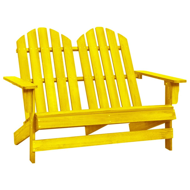 Sedia da Giardino Adirondack a 2 Posti in Legno di Abete Gialla