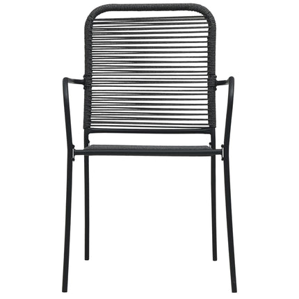 Set da Pranzo da Giardino 5 pz Nero in Vetro e Acciaio