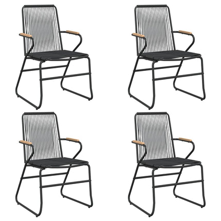Set da Pranzo da Giardino 5 pz Nero in Rattan PVC