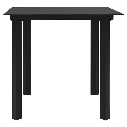 Set da Pranzo da Giardino 5 pz Nero in Rattan PVC