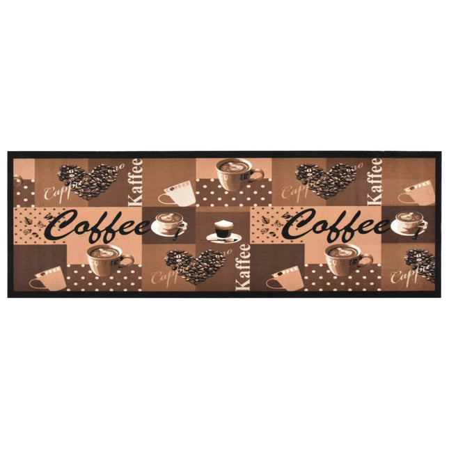 Tappetino da Cucina Lavabile CaffÃ¨ Marrone 45x150 cm