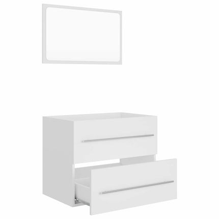 Set Mobili da Bagno 2 pz Bianco in Truciolato