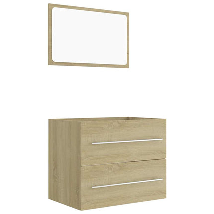 Set Mobili da Bagno 2 pz Rovere Sonoma in Truciolato