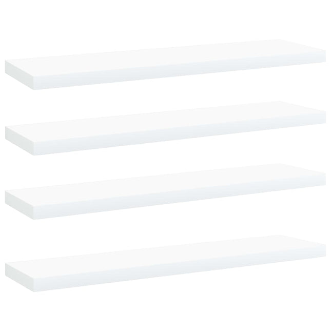 Ripiani per Libreria 4 pz Bianchi 40x10x1,5 cm in Multistrato
