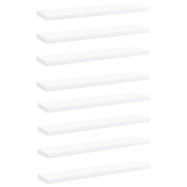 Ripiani per Libreria 8pz Bianchi 40x10x1,5cm Legno Multistrato