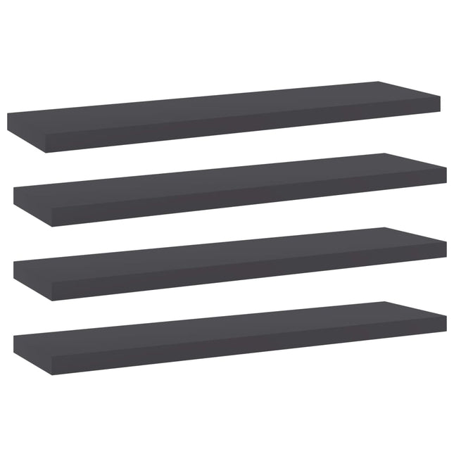 Ripiani per Libreria 4pz Grigi 40x10x1,5cm in Legno Multistrato