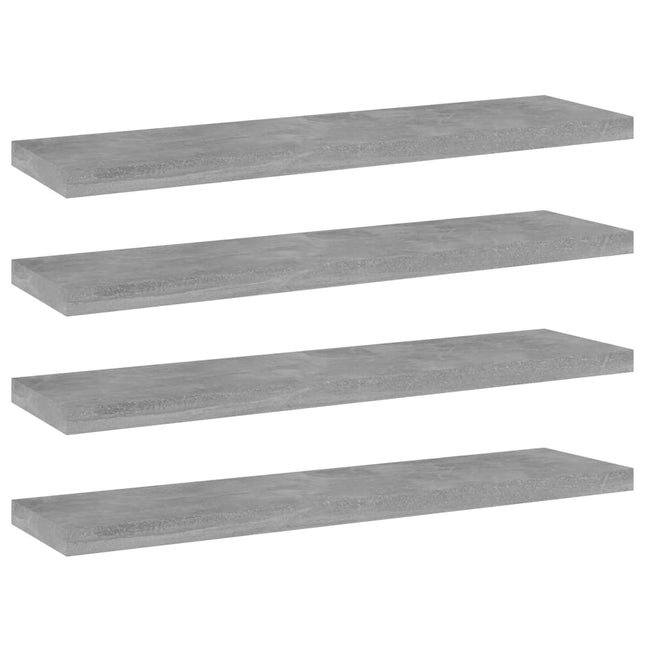 Ripiani per Libreria 4pz Grigio Cemento 40x10x1,5cm Multistrato