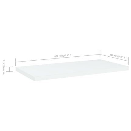 Ripiani per Libreria 8pz Bianchi 40x20x1,5 cm Legno Multistrato
