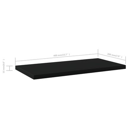 Ripiani per Libreria 4pz Neri 40x20x1,5cm in Legno Multistrato