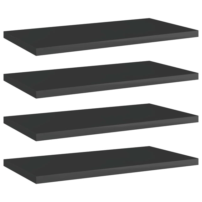 Ripiani per Libreria 4pz Nero Lucido 40x20x1,5cm Multistrato