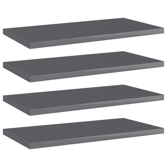 Ripiani per Libreria 4pz Grigio Lucido 40x20x1,5cm Multistrato