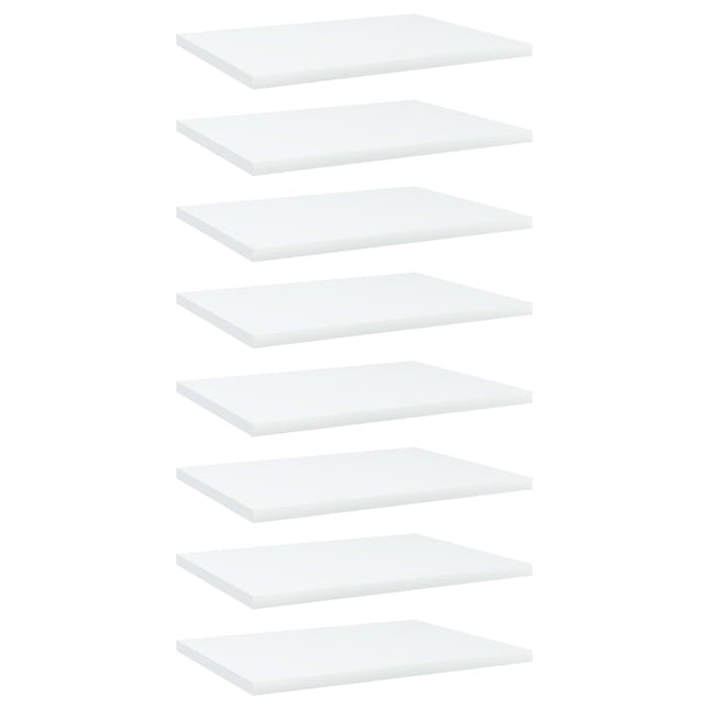 Ripiani per Libreria 8pz Bianchi 40x30x1,5 cm Legno Multistrato