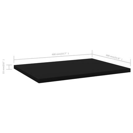 Ripiani per Libreria 8pz Neri 40x30x1,5cm in Legno Multistrato