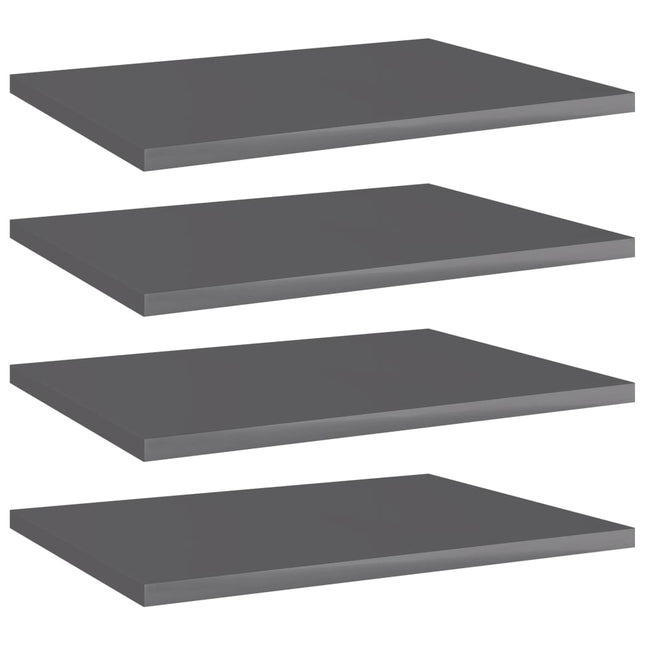 Ripiani per Libreria 4pz Grigio Lucido 40x30x1,5cm Multistrato