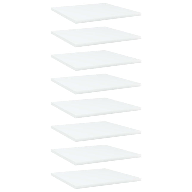Ripiani per Libreria 8pz Bianchi 40x40x1,5 cm Legno Multistrato